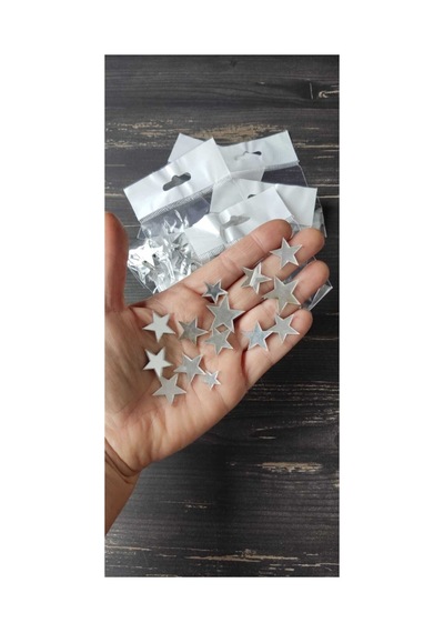 Gümüş Yıldız Mini Boy 2 Cm 15 Adet