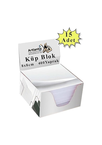 Masaüstü Küp Blok Not Kağıdı 15 Paket 8x8 Cm Beyaz Küp Not Kağıdı Kare Kağıt Beyaz Boş Kağıt 400 Yaprak H