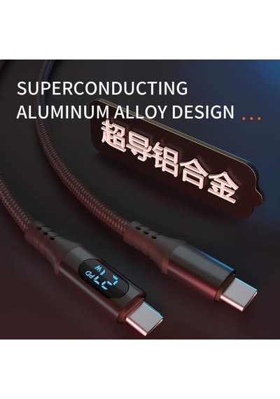 Cr17 İ-phone İle Uyumlu Pd27w Hızlı Şarj Kablosu Asla Kopmaz Örgü Kablo Led Ekranlı Type-c'den Lighting Kablo 1 Metre