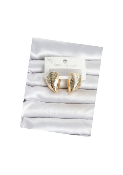 316l Çelik Gold Renk Midye Model Kadın Küpe Tj-bkp11863 Evimdeyokyok