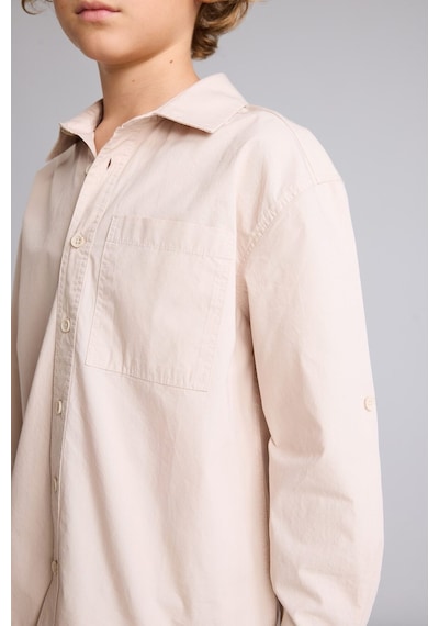 DeFacto Erkek Çocuk Oversize Geniş Kalıp Polo Yaka Paraşüt Uzun Kollu Gömlek D9848A825SMBG107