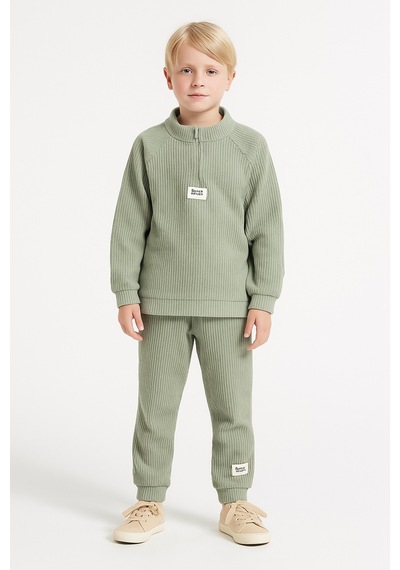 Monox Erkek Çocuk Reglan Kol Fitilli Polar Takım Çağla