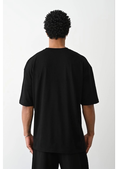 Barlashive Erkek Tişört Düz Basic Penye Yazlık Bisiklet Yaka Kısa Kol T-shirt - Siyah Çok Renkli