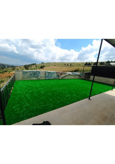 Grassy Yapay Çim Halı 7 Mm Kesme Suni Çim Teras Balkon Bahçe Kaymaz Tabanlı 150 Cm 150 Cm X 50 Cm