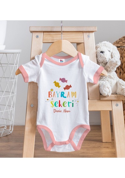 Bk Gift Bk Kids Kişiye Özel Pembe Bebek Body Zıbın - Model 49 12-18 Ay