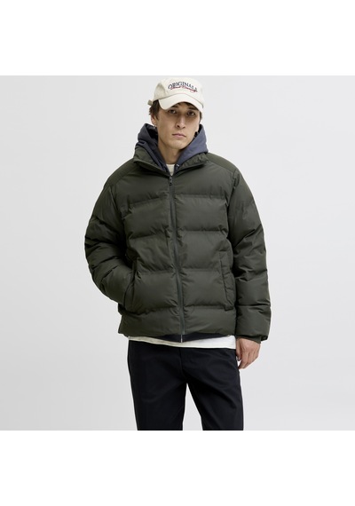Jack & Jones Erkek Yüksek Dik Yaka Fermuarli Puffer Mont - Soho - 12278750 Rosin