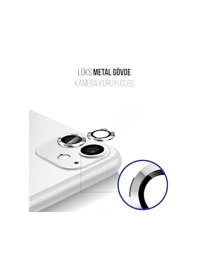 Iphone 11/12 / 12 Mini İle Uyumlu Lens Koruyucu Kamera Koruma Camı Yüksek Şeffaflık Çizilmeye Dayanıklı Zkcn01 Parmak İzi Önleyici Tam Uyum Ultra İnce Lens Koruması Siyah