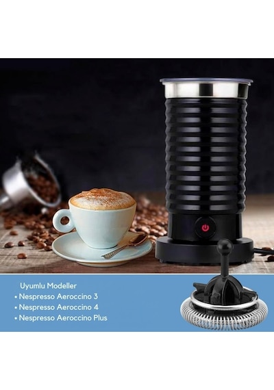 Nespresso Aeroccino 3 Süt &amp Kahve Köpürtme Makinesi İle Uyumlu Çırpıcı Başlık
