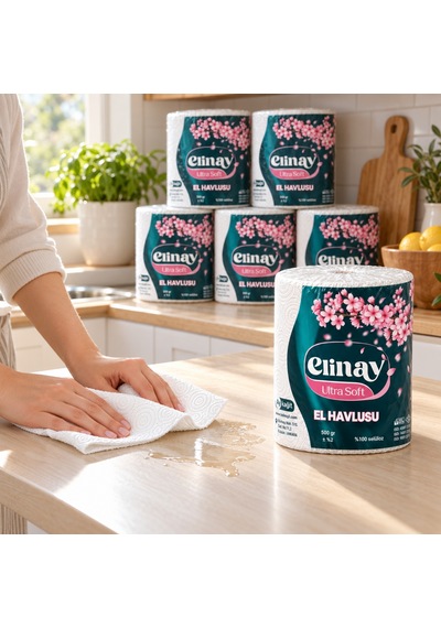 Elinay Ultra Soft Xl Dev Rulo Mutfak Kağıt Havlusu 12 Rulo 2 Paket 6 Rulo