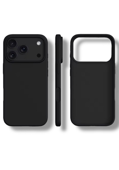 Apple Uyumlu iPhone 17 Pro Max Kılıf Kamera Çıkıntılı Yumuşak Silikon İçi Kadife Lansman Kapak . Siyah