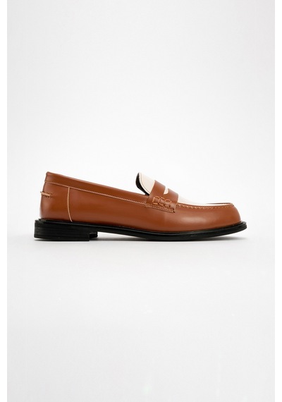 Luvishoes Luvi Shoes Choos Taba Krem Kadın Loafer Ayakkabı Çok Renkli - Taba