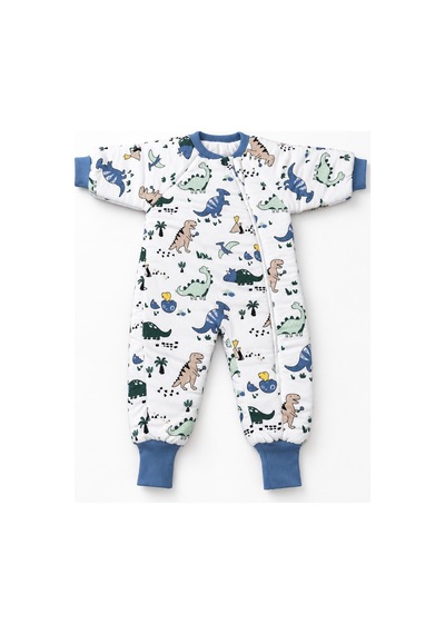 Babyhola 2.5 Tog Yorgan Gerektirmeyen Kalın Elyaf Dolgulu Çocuk Uyku Tulumu Pamuk Astarlı Unisex 6020 Beyaz