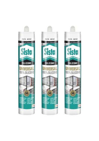 Sista Üniversal Silikon Beyaz 280ml 3 Adet