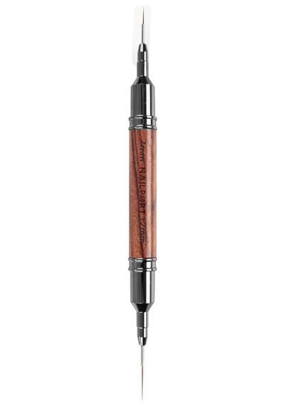 Ahşap Çift Uçlu 7-12mm Nail Art Liner Çizim Ve French Fırçası Kapaklı Wnln-07/12