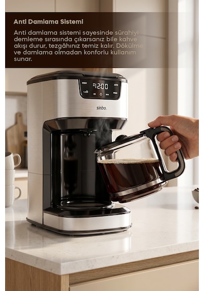 Scm-9041 Otomatik Zaman Ayarlı Xl 14 Fincan Filtre Kahve Makinesi Dijital Göstergeli