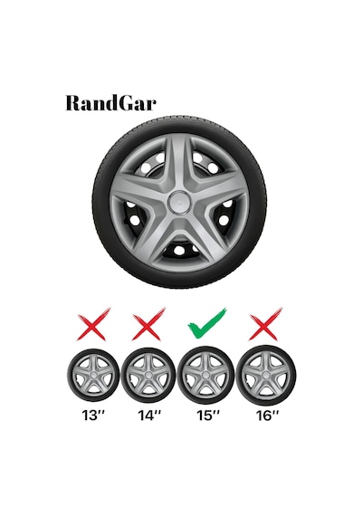 Dacia Sandero 15 İnç Jant Kapağı 4 Adet Gri G104 Rand