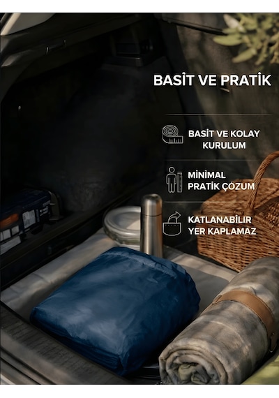 Beylini Paraşüt Kamp Hamağı 140 Kg Kapasite Çantalı Su İtici Kumaş Katlanır Taşınabilir Bahçe Piknik Hamak Lacivert