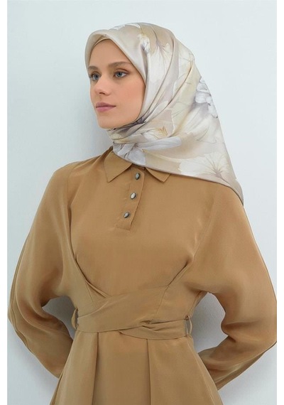 Armine İpek Eşarp 2026 Yaz - 9505-84 Taş Gri Sura