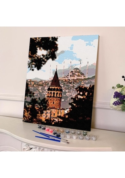 Sayılarla Boyama Seti 40 X 50 Cm Tuval Şasesine Gerili Istanbul