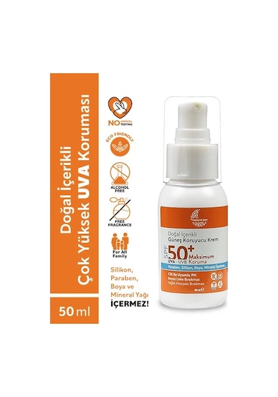 Organik Baby Doğal Içerikli Bebek ve Çocuk Spf50 Güneş Kremi 50ML