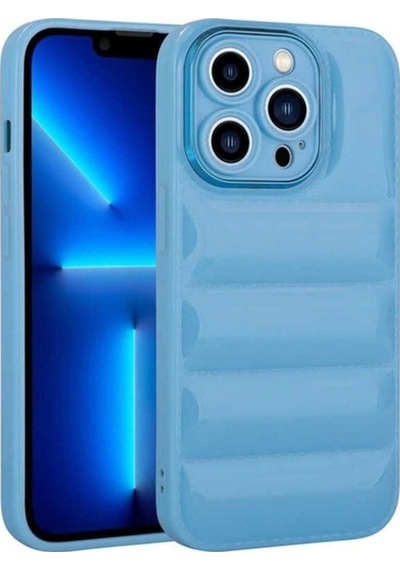 Apple Uyumlu iPhone 12 Pro Kılıf Kamera Korumalı Parlak Airbag'li Zore Galya Kapak Mavi