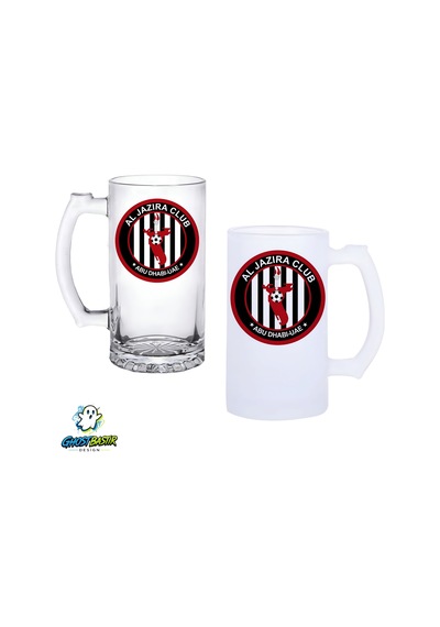 Al Jazira F.c. Kulplu Bira Bardağı Buzlu Veya Şeffaf Seçenekli 0266