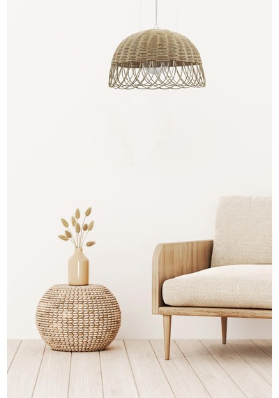 Turkish Rattan Bambu, Hasır, Rattan Sarkıt Avize 25 Cm