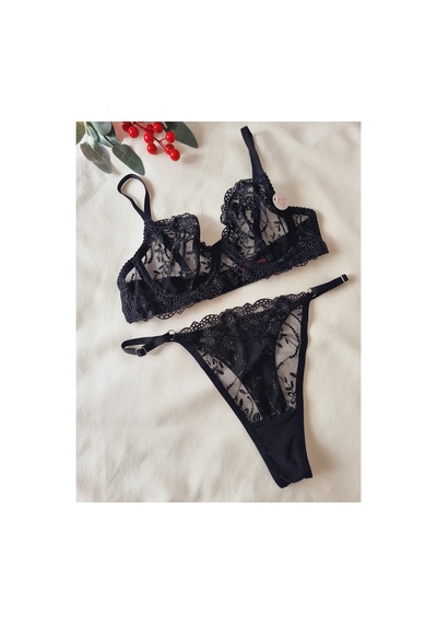 Demirsa Boutique Siyah Dantelli Bralet Takım Sütyen&tanga Siyah