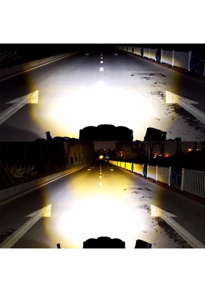Led Motosiklet Ve Off Road Sis Farı Çakarlı Ultra Parlak 4 Modlu