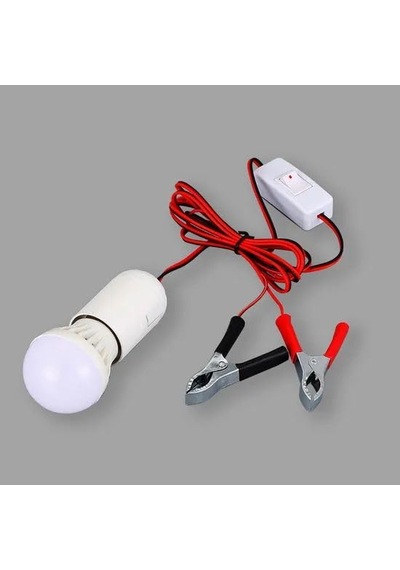 Led Ampul Akü Takviye Kablolu 4 Metre Anahtarlı 5w Tasarruflu Seyyar Aydınlatma Beyaz Işık Pensli 10c 05058435
