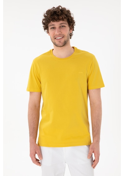 U.S. Polo Assn. Erkek Regular Fit Bisiklet Yaka Sarı Basic Tişört 50305928-VR094