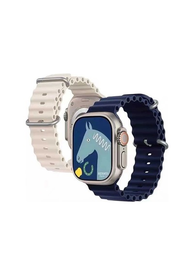 Apple Uyumlu  Watch  10 Serisi 46mm Redclick Krd-75 Terletmez Dalgalı Tasarım Silikon Kordon