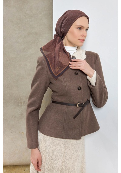 Silk Home Labirent Desen Lyocell Monare Eşarp - 6424 Tarçın
