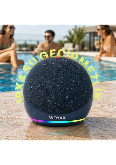 Woyax Taşınabilir Bluetooth Hoparlör, 15w Kablosuz Küre Speaker, Ses Bombası Usb, Tws, 15w Güçlü Ses Bass Küçük Büyük Boy