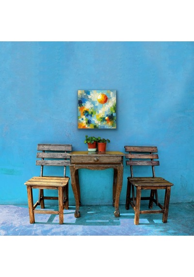 Yaz Mevsimi Kanvas Tablo 60x60cm Çok Renkli