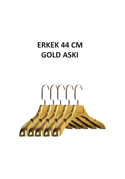 10 Adet İtalyan Kanca A Kalite Gold Kaplama Plastik Ceket Askısı Altın