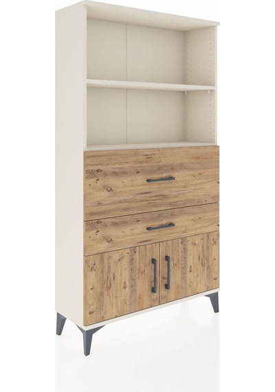 Arges Dolap 2 Raflı 2 Çekmeceli 2 Kapaklı 88x30x163 Aytaşı-çam Aytaşı