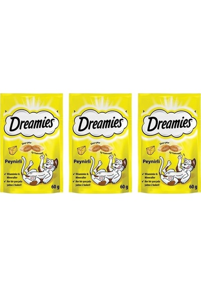 Dreamies Peynirli Kedi Ödül Bisküvisi 3 x 60 G