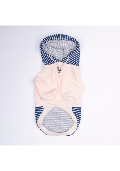 Pembe Sera Stripe Köpek Hoodie Köpek Sweat Köpek Kıyafeti Kedi Kıyafeti