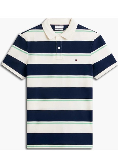 Tommy Hilfiger Varıed Roadmap Strıpe Reg Polo Erkek Mavi T-shirt - Mw0mw44325