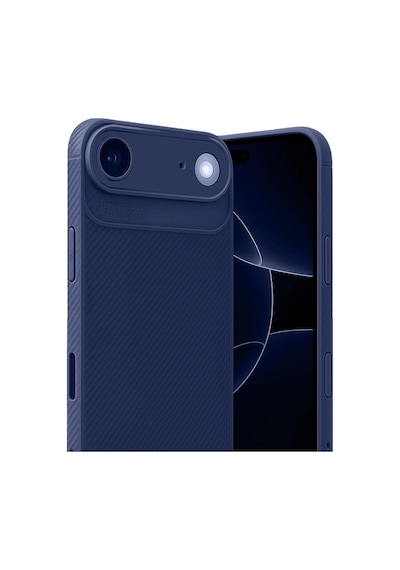 Apple iPhone Uyumlu   17 Air Auto Focus Karbon Kapak - Lacivert Düz Renkli
