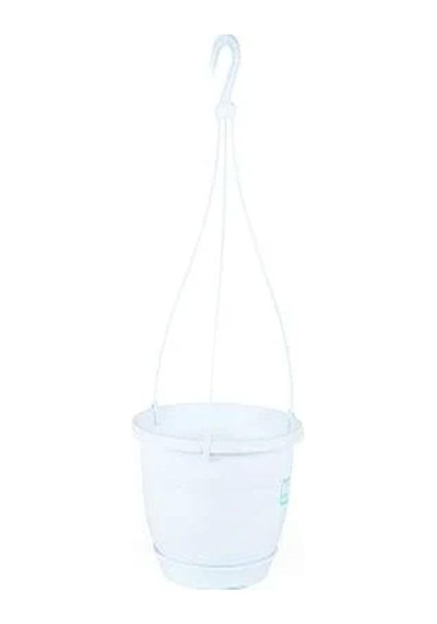 Katı Plastik Makrome Askılı Saksı 10 Adet Beyaz 16 Cm, Mkr1203202491 Diğer