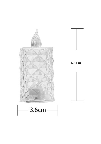 Led Mum Şeffaf Kristal Led Mum Pilli Alevsiz Çay Mumu Düğün Doğum Günü Ortam Işığı Midi