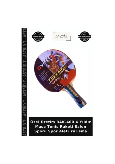 Özel Üretim Rak-400 4 Yıldız Masa Tenis Raketi Salon Sporu Spor Aleti Yarışma