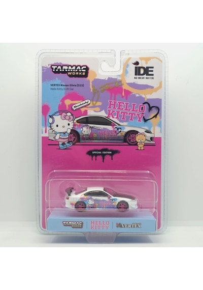 Tarmac Works Vertex Nissan Silvia S15 Hello Kitty İndonesıa Dıecast Expo 2024 Blister Paket
