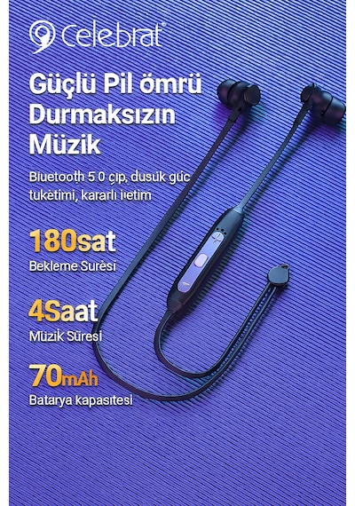 Celebrat A20 Kablosuz Mıknatıslı Spor Kulakiçi Kulaklık