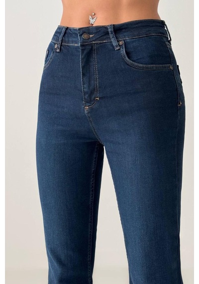 Lacarino 7403 M.flare Kadın Jean Pantolon Dark Blue Tnt