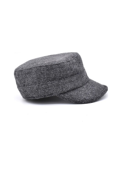 Külah Erkek Yün Fidel Castro Şapka Wool Military Hat - Gri