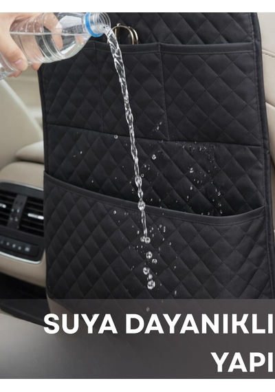 Beylini 2 Adet 4 Cepli Araç Koltuk Arkası Organizeri Toz Suya Dayanıklı Oto Koltuk Düzenleyici Araç Koltuk Koruyucu 45x65 Cm Abanoz - Beyaz