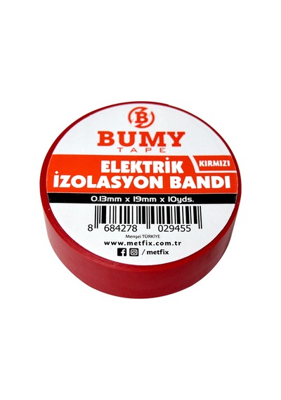 Bumy Elektrik Bandı 0.13mm X 19mm X 10 Yds Kırmızı